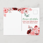 この考えクリスマスの水彩花 ポストカード (裏面)