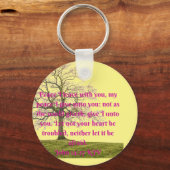 この聖書の引用文でクリスチャンのための平和 キーホルダー (正面)