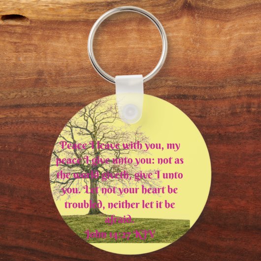 この聖書の引用文でクリスチャンのための平和 キーホルダー (正面)