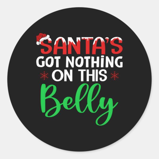この腹得妊娠にサンタは何もない ラウンドシール (正面)