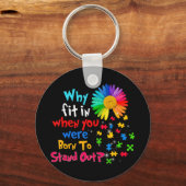 この自閉症スペクトル障害asdデザイン男性へw キーホルダー (正面)