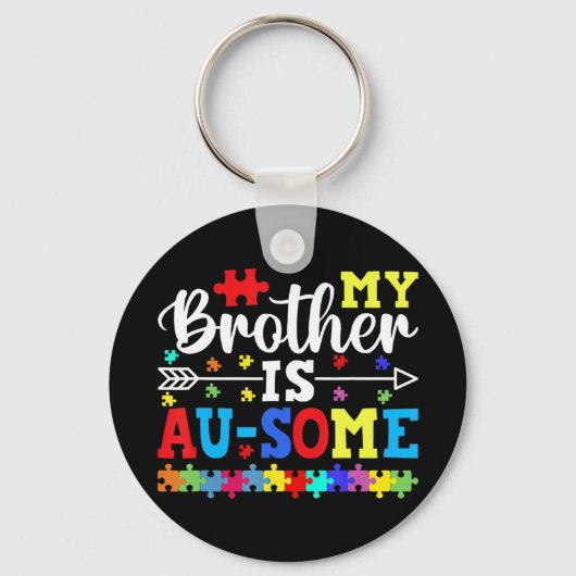 この自閉症意識デザイン素晴らしは誇りを持った、 キーホルダー (正面)