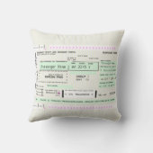 この航空会社の搭乗チケットのカスタマイズ クッション (裏面)