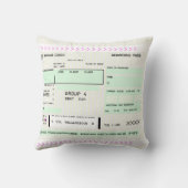 この航空会社の搭乗チケットの調整 クッション (裏面)