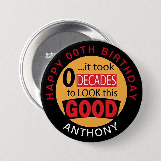 この良い外観を見るには00年かかった – 誕生日 缶バッジ (正面&裏面)