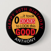 この良い外観を見るには00年かかった – 誕生日 缶バッジ (正面)