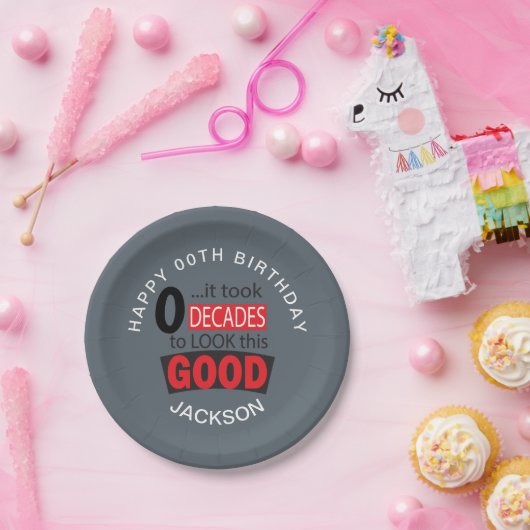 この良い見た目に00年かかった – グレー ペーパープレート (パーティー)