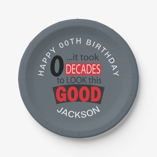 この良い見た目に00年かかった – グレー ペーパープレート (正面)