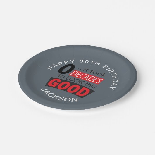 この良い見た目に00年かかった – グレー ペーパープレート (アングル)