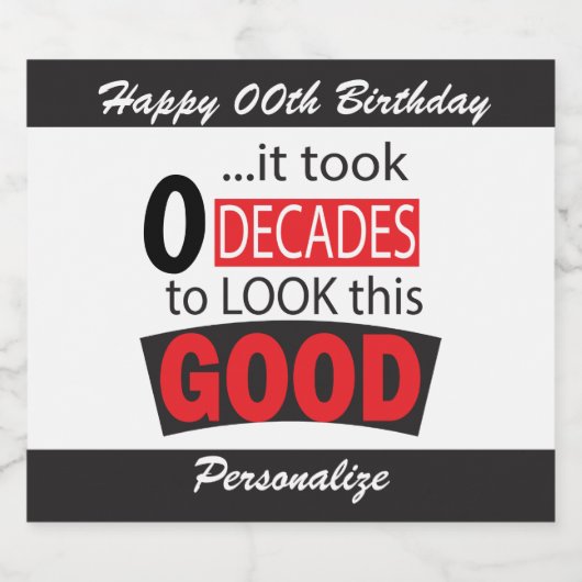 この良い見た目に00年かかった – 00誕生日 ビールラベル (シングルラベル)