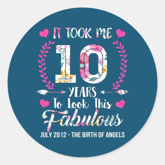 この良い10を見るのに10年かかり ラウンドシール (正面)