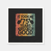 この良い75誕生日を見るのに75年かかった スタンダードカクテルナプキン (正面)