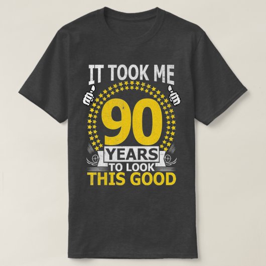 この良い90年を見るのに90年おもしろいかかった Tシャツ (デザイン正面)