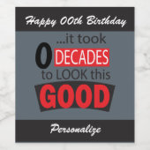 この良さを見るために00年かかった – 誕生日 – グレー ワインラベル (シングルラベル)