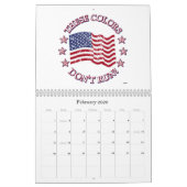 この色は走ない！アメリカ国旗と星 カレンダー (2月 2026)