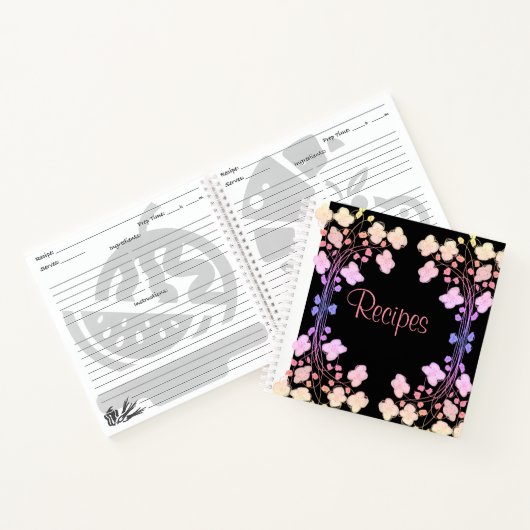 この花の本をパーソナライズするレシピ ノートブック (内部)