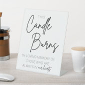 この蝋燭は台座の看板を燃やす 台座サイン (インサイチュ)