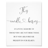 この蝋燭は思い出の看板に燃え結婚る フォトプリント            (正面)