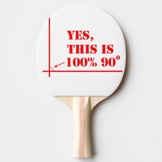 この角度は100% 90度 卓球ラケット (正面)