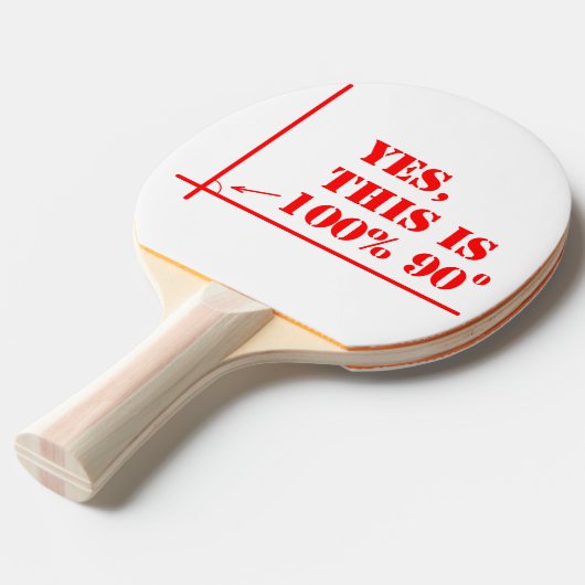 この角度は100% 90度 卓球ラケット (正面アングル)