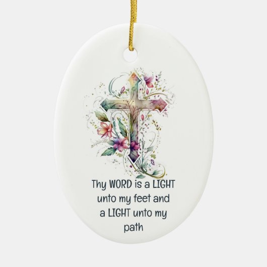 この言葉はランプの足だ感動的 セラミックオーナメント (正面)