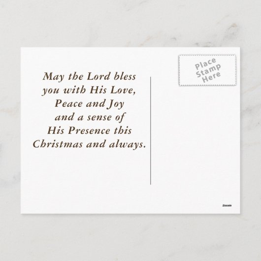 この言葉は聖書の聖句ヨハネ1:14カスタムの聖句となった シーズンポストカード (裏面)