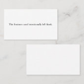 この計画的の名刺の左のブランク 名刺 (正面/裏面)