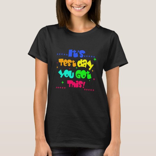 この試験日得は試おもしろい験日だ教え Tシャツ (正面)