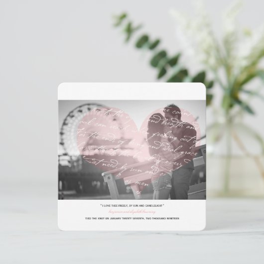 この詩の写真の発表結婚を気に入る方法 案内状 (スタンド正面)