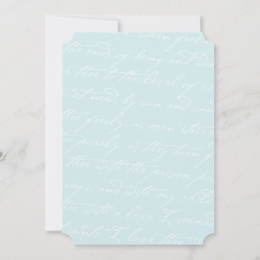 この詩の写真の発表結婚を気に入る方法 案内状 (裏面)