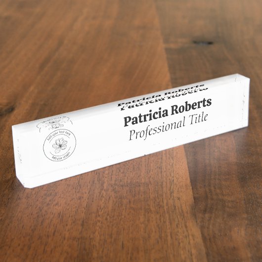 この詳細デザインにフローラを追加 デスクネームプレート (側面)