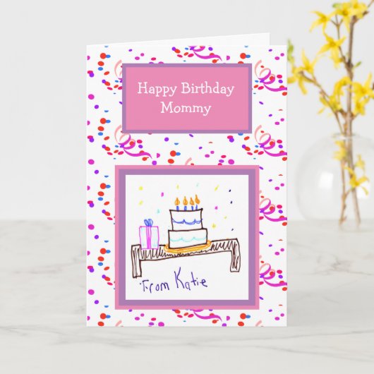 この誕生日カードに子のアートワークを追加 カード (黄色い花)