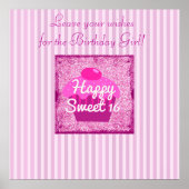 この誕生日ポスターにサイン！ポスパーソナライズされたター ポスター (正面)