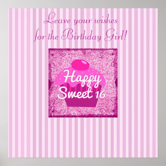 この誕生日ポスターにサイン!ポスパーソナライズされたター ポスター (正面)