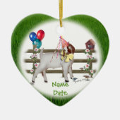 この誕生日ヤギ（ボーア）オーナメントのカスタマイズ セラミックオーナメント (正面)