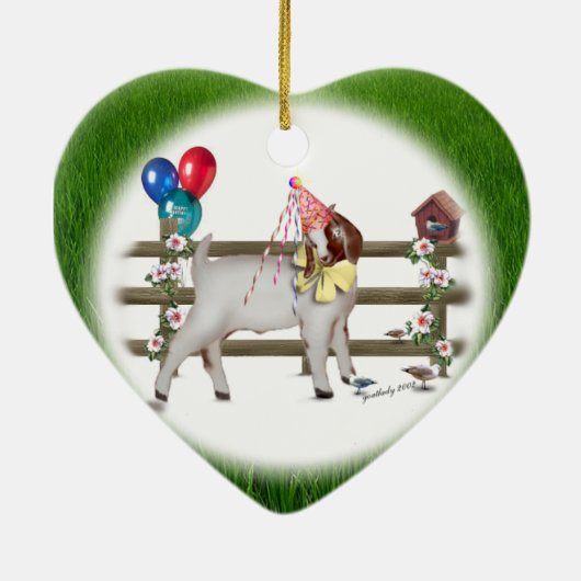 この誕生日ヤギ（ボーア）オーナメントのカスタマイズ セラミックオーナメント (裏面)