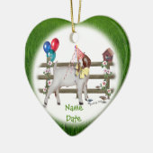 この誕生日ヤギ（ボーア）オーナメントのカスタマイズ セラミックオーナメント (左)