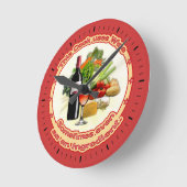 この調理師はワインを使う ラージ壁時計 (傾斜)