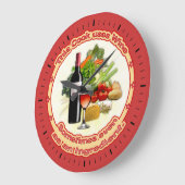 この調理師はワインを使う ラージ壁時計 (傾斜)