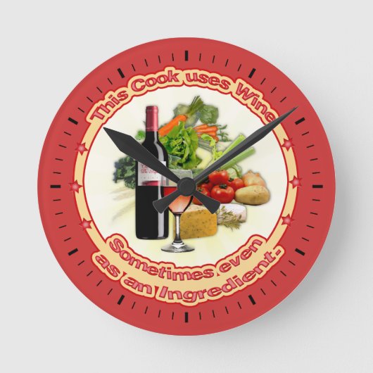 この調理師はワインを使う ラージ壁時計 (正面)