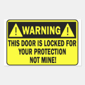 この警告ドアは鍵がかかっている 長方形シール (正面)