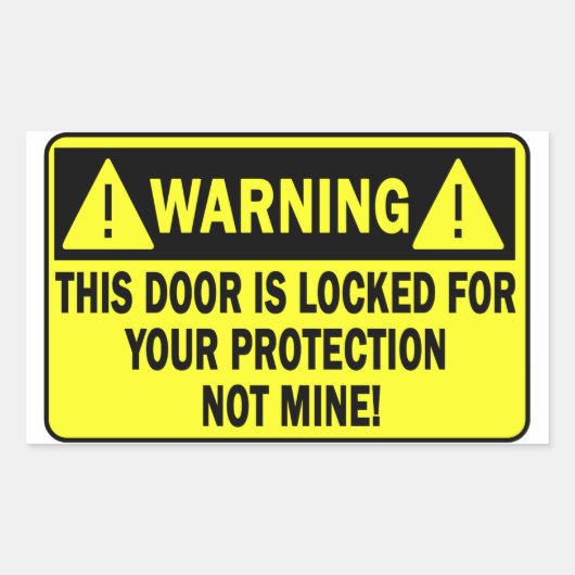 この警告ドアは鍵がかかっている 長方形シール (正面)