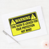この警告ドアは鍵がかかっている 長方形シール (封筒)