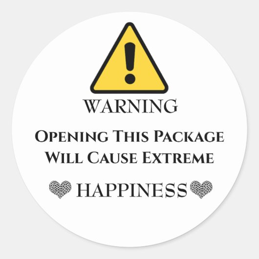 この警告パッケージを開くと極端になる ラウンドシール (正面)