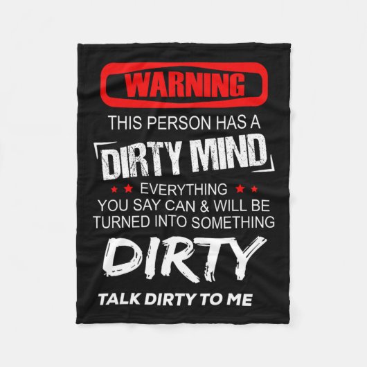 この警告人は皆に汚い心を持っている フリースブランケット (正面)