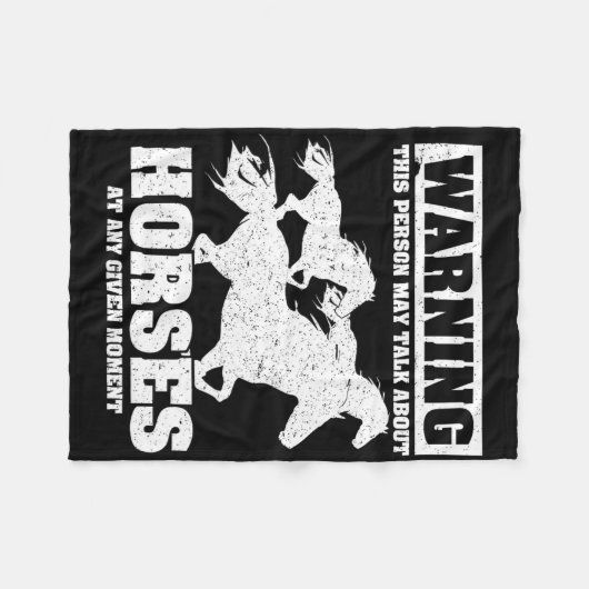 この警告人は馬について任意のGivについて話すことができる フリースブランケット (正面(横))