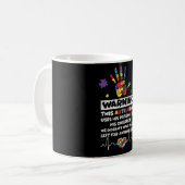 この警告自閉症パパ自閉症啓発デイギフト コーヒーマグカップ (正面左)