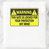 この警告門は君の保護のために鍵がかかっている 長方形シール (バッグ)