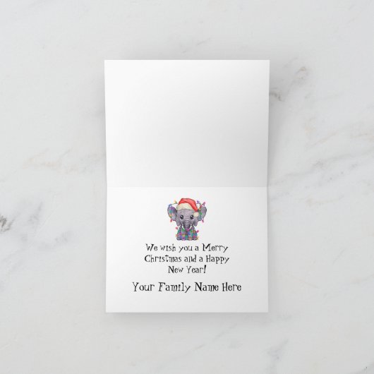 この象のクリスマスカード シーズンカード (内部)