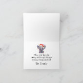 この象のクリスマス静かのナイトカード シーズンカード (内部)